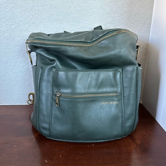 Fawn Design green diaper bag